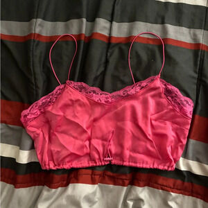 Urban Outfitters Pink Lace Crop Top